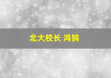 北大校长 鸿鹄